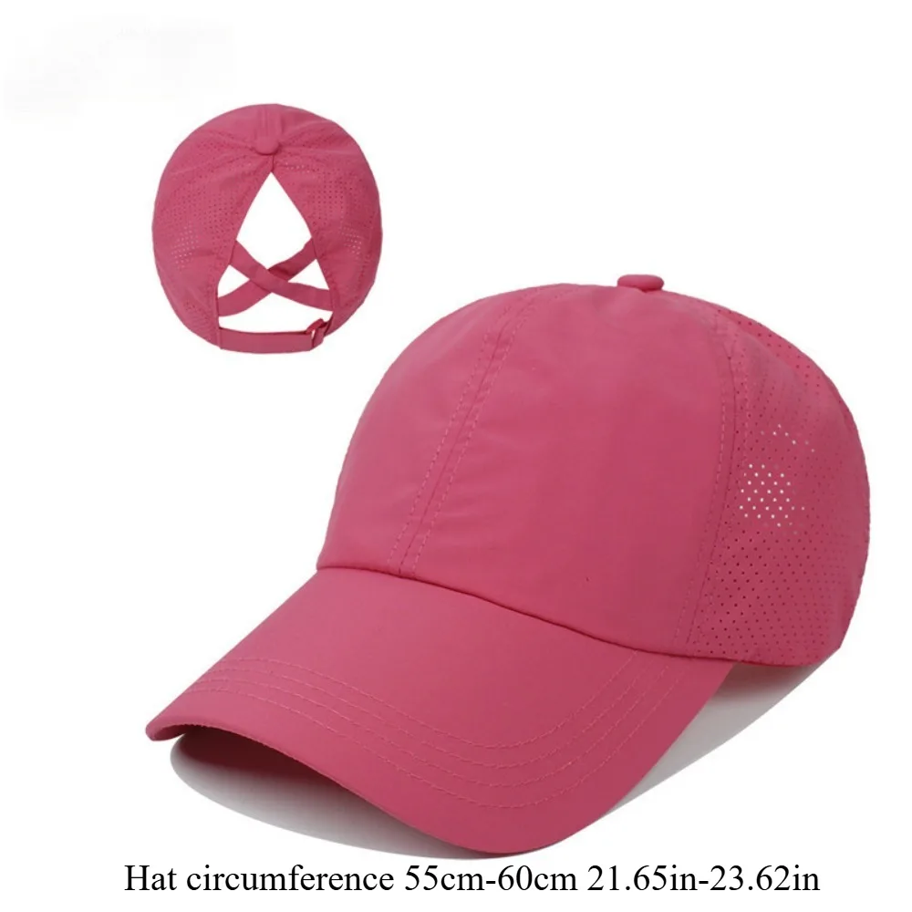 Summer Solid Color Baseball Cap for Women Cross Mesh Quick-Dry Half Empty Top Design Breathable Lightweight Sport Casual Outdoor