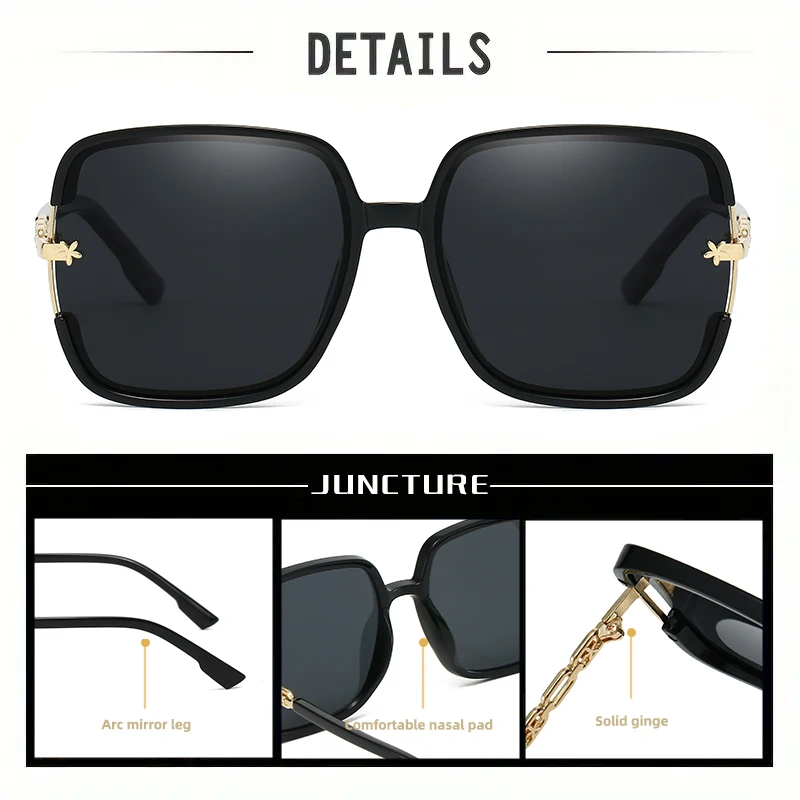 الاستقطاب خمر مربع النظارات الشمسية النساء الرجال الكلاسيكية أزياء العلامة التجارية نظارات شمسية الترفيه اليومي الذكور الإناث نظارات واقية
