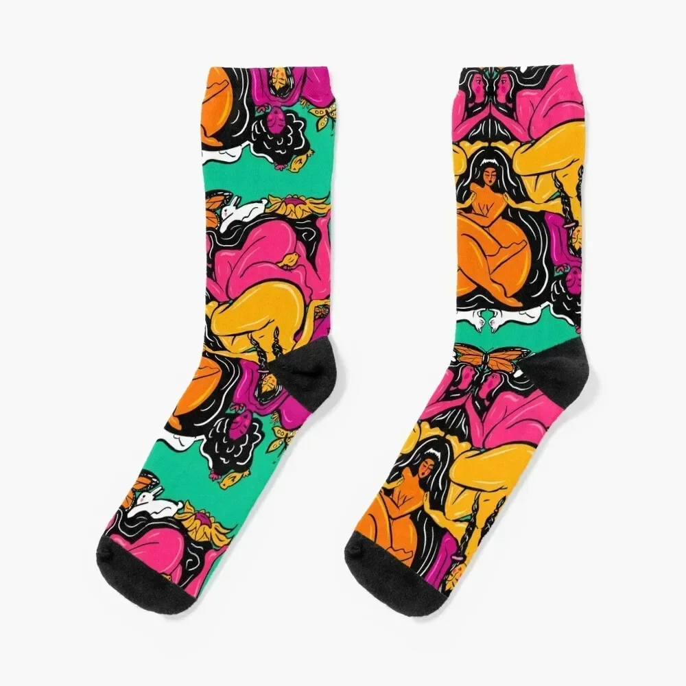 

Sunset Ladies Kaleidoscope Socks custom sports Soccer christmass gift Women's Socks Men's