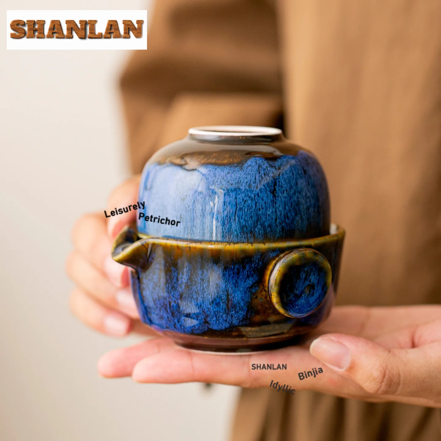

Kiln Change Travel Tea Set Kit Retro 1 Pot 1 Cup1 Tea Maker Pot With Filter Organizer Portable Camping Chinese Kung Fu Tea Set
