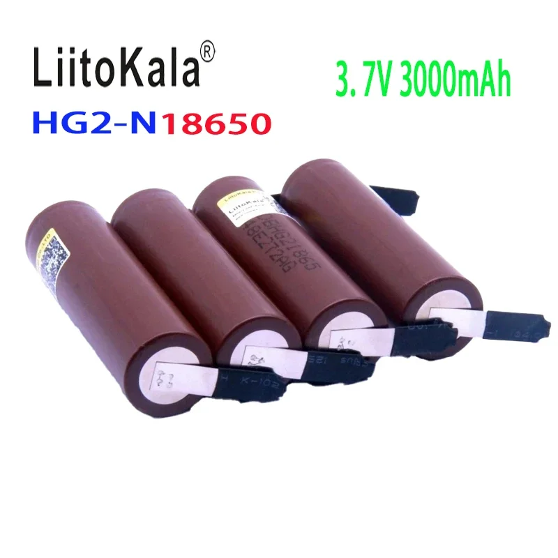 new original Liitokala brand 3.7V 18650 HG2 3000mAh rechargeable lithium battery 30A continuous discharge drone power tool toy