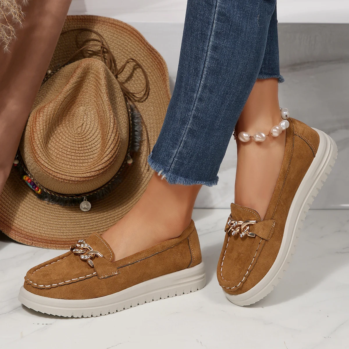 Mulheres apartamentos mocassin - Street Fashion Rome avaliação e preço