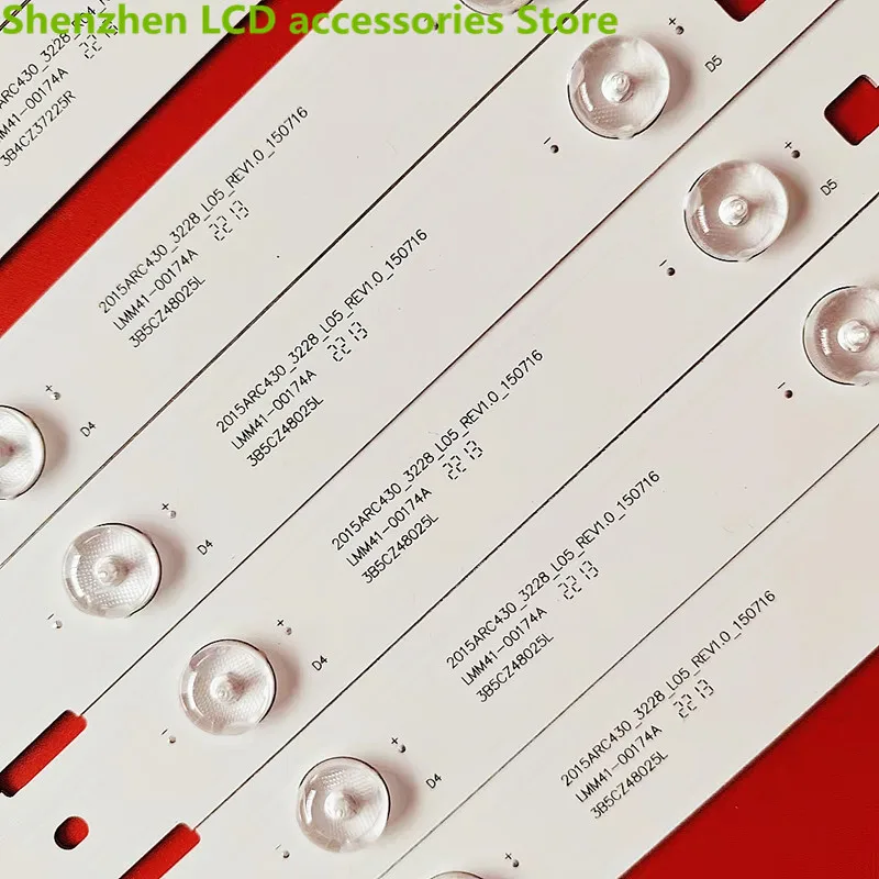 10pcs LED Backlight Strip For Samsung GRUNDIG 43VLE6629 43VLE6524 43GFB6627 2015ARC430_3228 LM41-00174A 00173A IC-B-HWCR43D641R