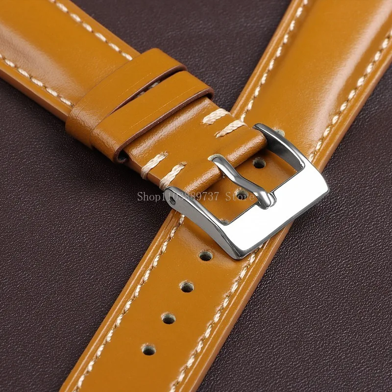 Universal Cowhide Stitching Bracelet 20mm 22mm 24mm Retro Calfskin Strap Quick Release WatchBand Vintage Sport Leather Wristbelt