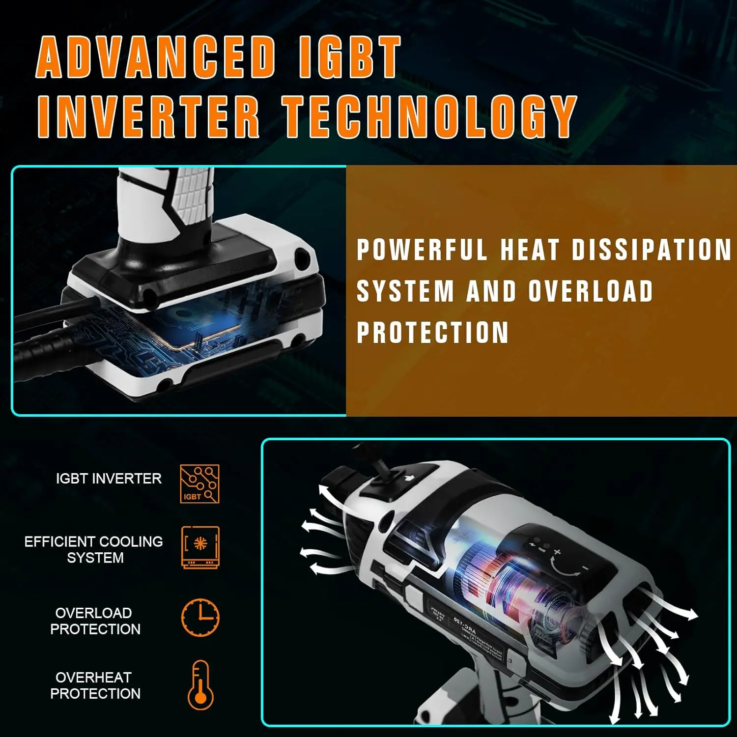 Handheld IGBT Inverter Welding Machine 110V Portable ARC Welder with 5 Current Adjustments for 1/16"-1/8" Rods