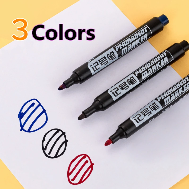 6 Pçs/set Bruto Marcador Permanente Pen Fine Point Tinta À Prova D\' Água Fina Nib Nib Tinta 1.5 milímetros Belas Canetas Cor Azul Preto Vermelho