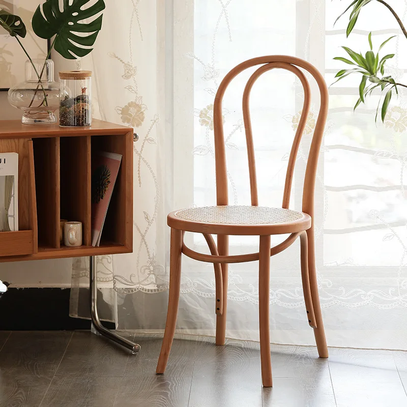

Cafe Restaurant Household Chair Polish imported beech solid wood dining chair