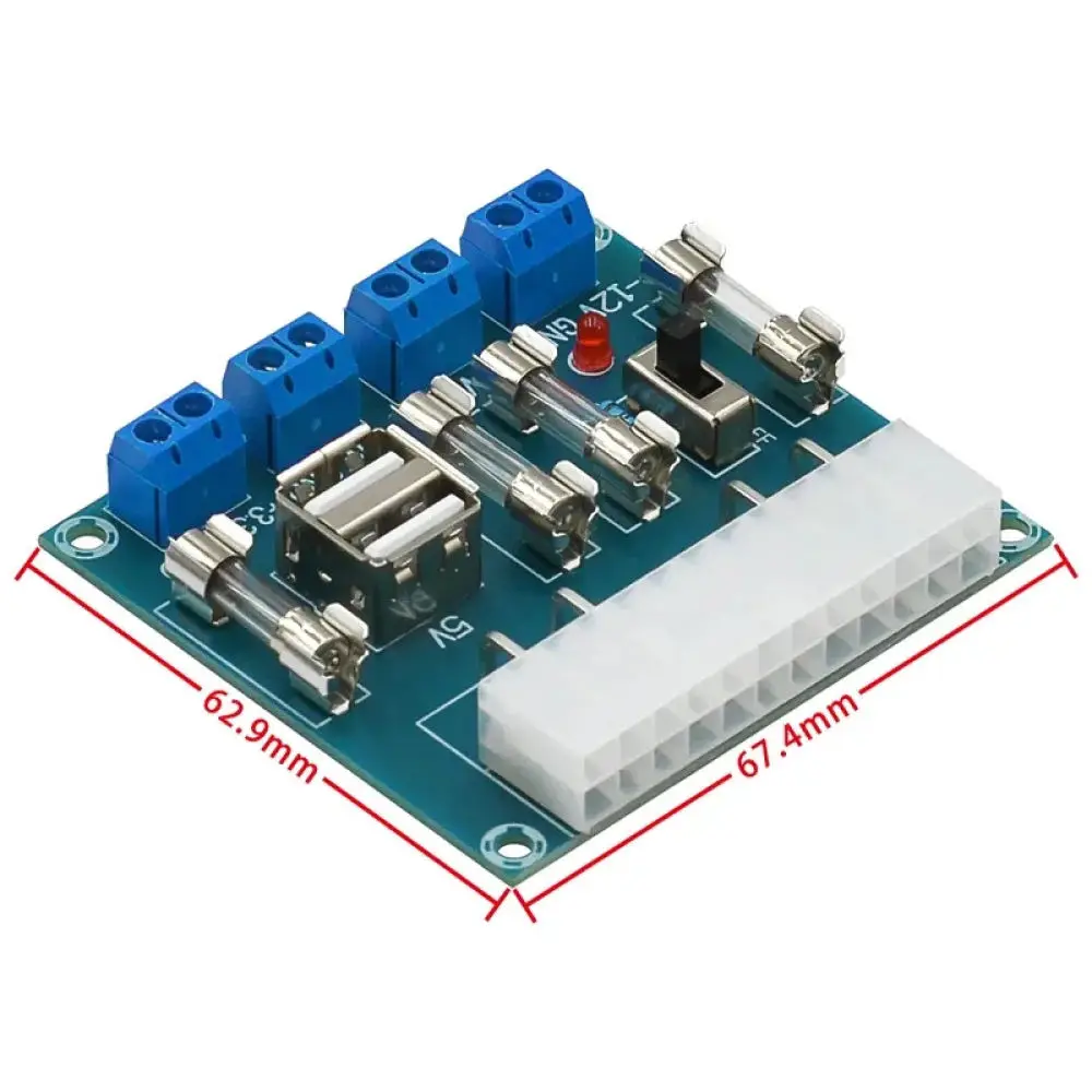 Desktop PC Power Supply Breakout Module ATX Adaptor Terminal Connection Block For Repair Electronic Testing Supply