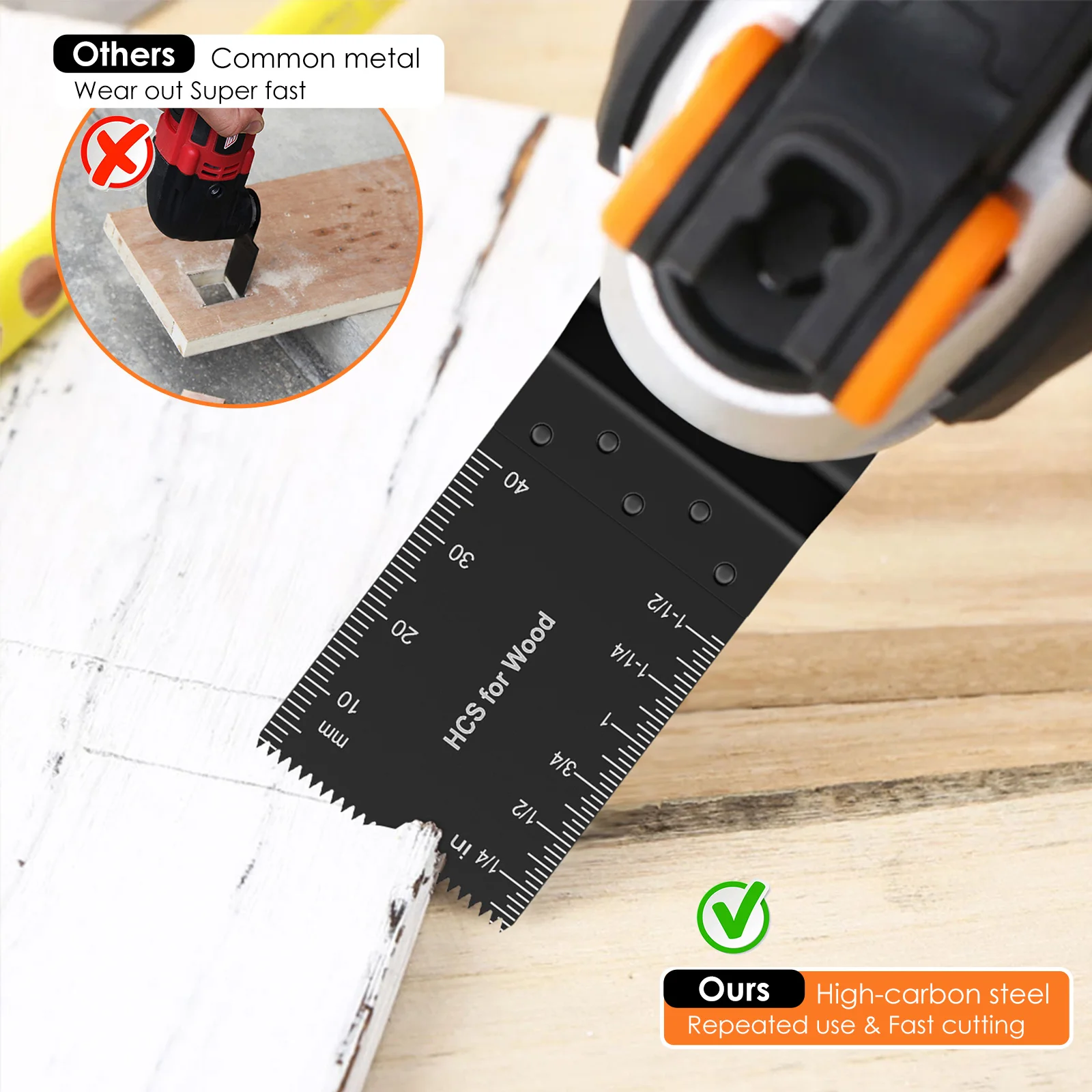 Upgrade16Pcs Multitool Oscillating Saw Blade High-Carbon Steel Oscillating Tool for Cutting Wood Metal PVC Oscillating Blade