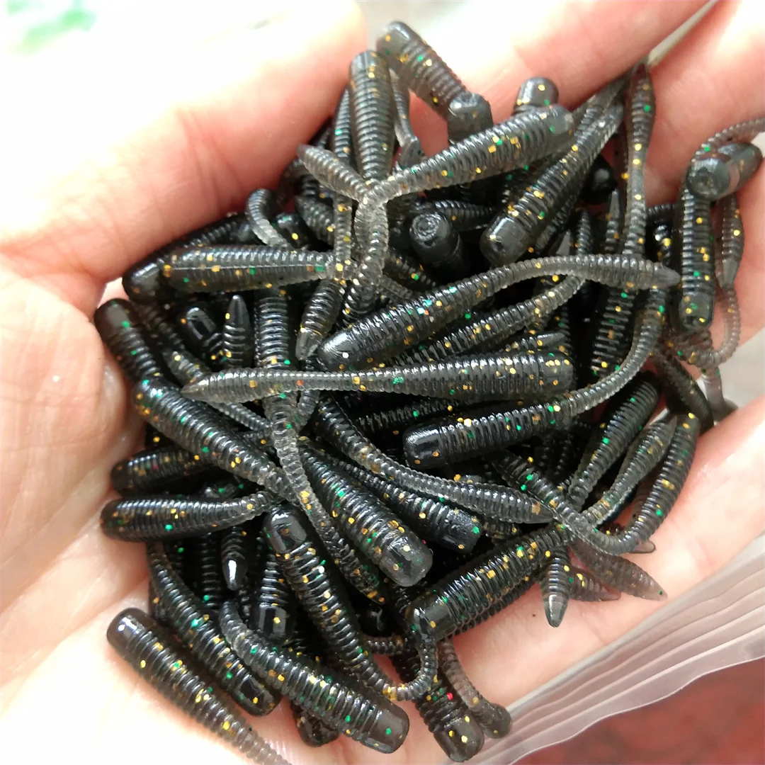 20pcs 3.8cm 0.2g Pesca Artificial Soft Bait Fishing Worm Swimbaits Soft Lure Carp Fishing Bait Fishing Lure Mixed Colors