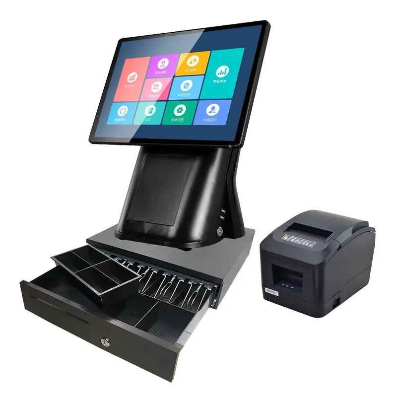 Caja Registradora 15.6 Pos Shenzhen Pos Android Windows Touch Dual Screen Coin Billing Machine Caja Registradora POS