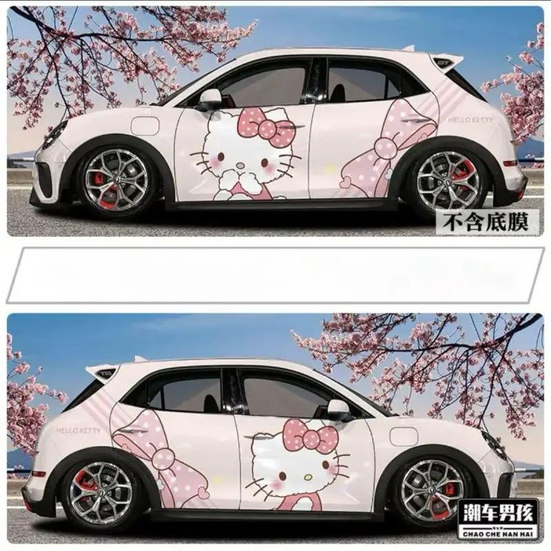 Sanrio Car Body Decoration Car Film Hello Kittys' Cartoon Mini Car Animation Sticker Modified Cute Decorative Accessories Gift