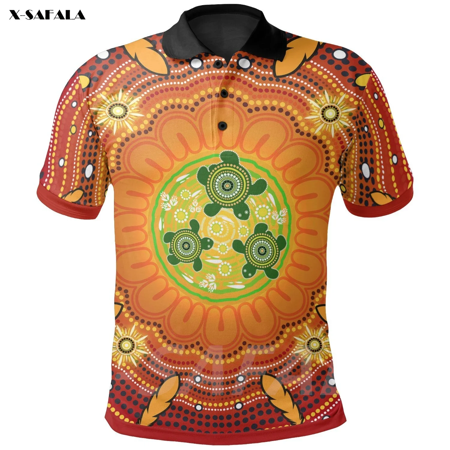 ABORIGINAL RIVER STAR 3D Printed High Quality New Polyester Fiber Men Female Collar Polo Shirt Tee Tops Anti Shrink