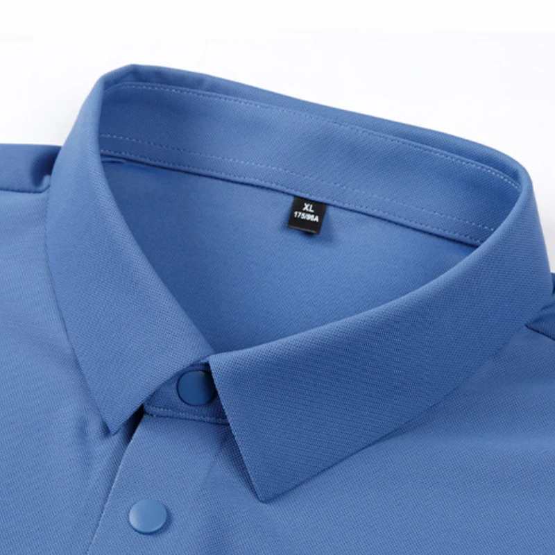 Short Sleeve Polo Shirt Man High Quality Men New Summer Business Casual Short Sleeved Easy Care Polo Man Shirt Luxury Soft Cozy