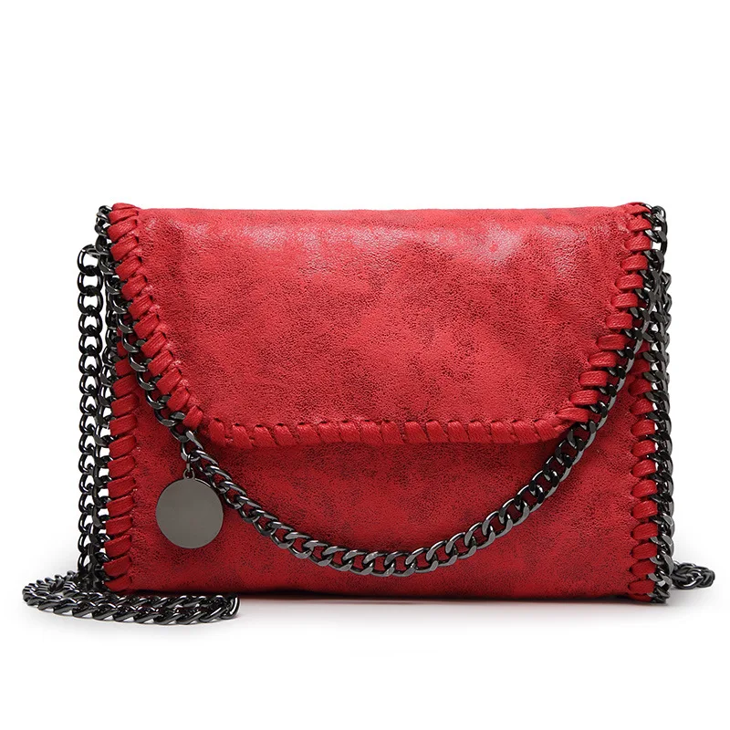 Bolso de cadena de moda para mujer, bandolera de hombro, informal, Simple, Color sólido, bolso de mano salvaje, bolso de mensajero