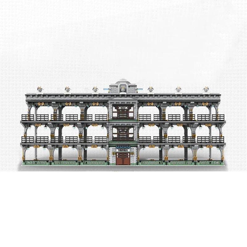 Conjunto de blocos de construção de modelo de garagem imperial de 4412 peças – design modular para carros de campeões de 20 velocidades com arquitetura imperial adornada