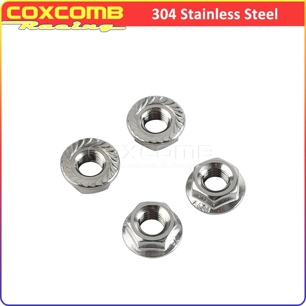 304 Stainless Steel Exhaust Flange Nuts Elbow Nut M8 Fastener For Harley Sportster Roadster Iron Custom Superlow XLH XL 883 1200