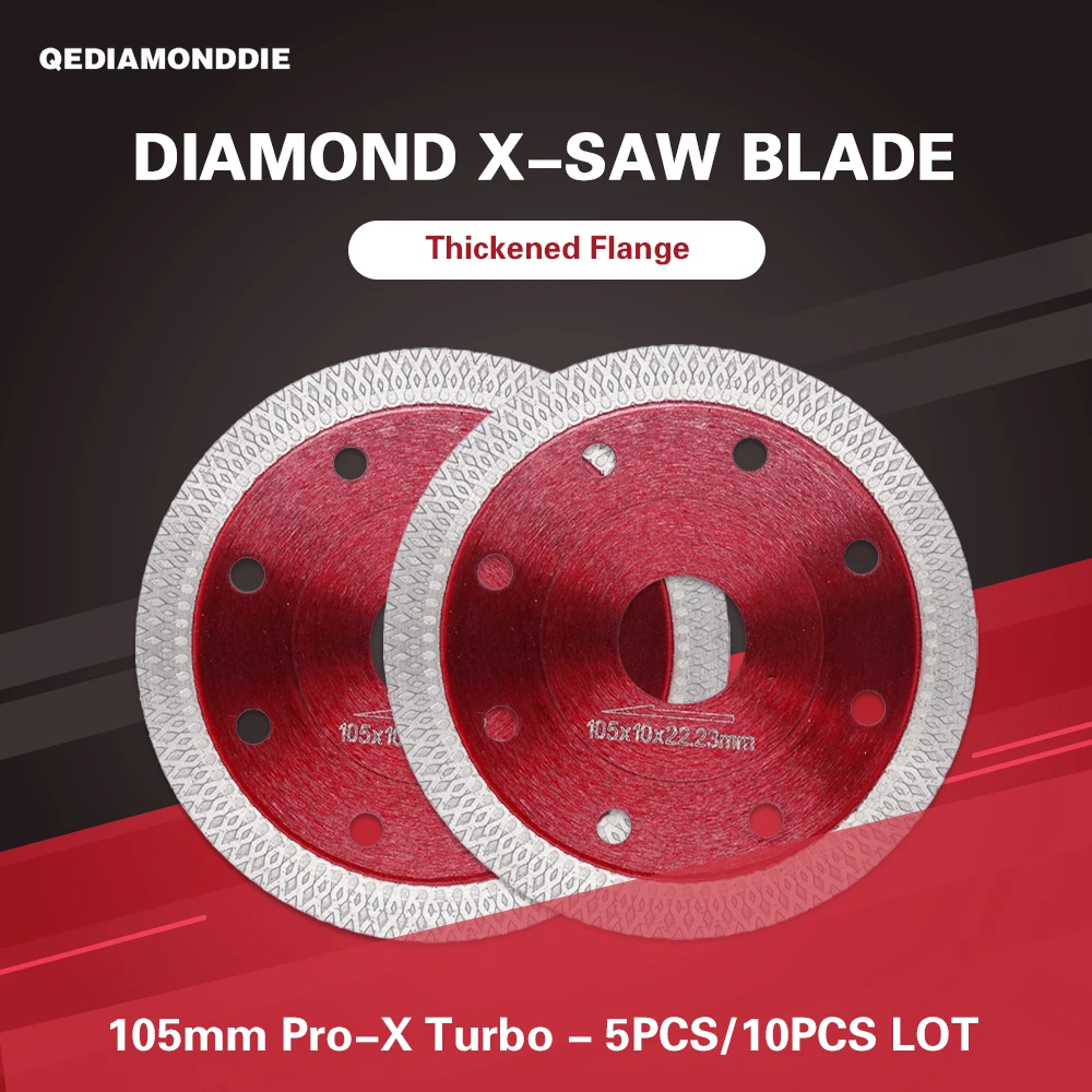 5pcs-10pcs-105mm-x-type-turbo-diamond-saw-blade-with-flange-cutting-disc-for-angle-grinder-tile-marble-granite-porcelain