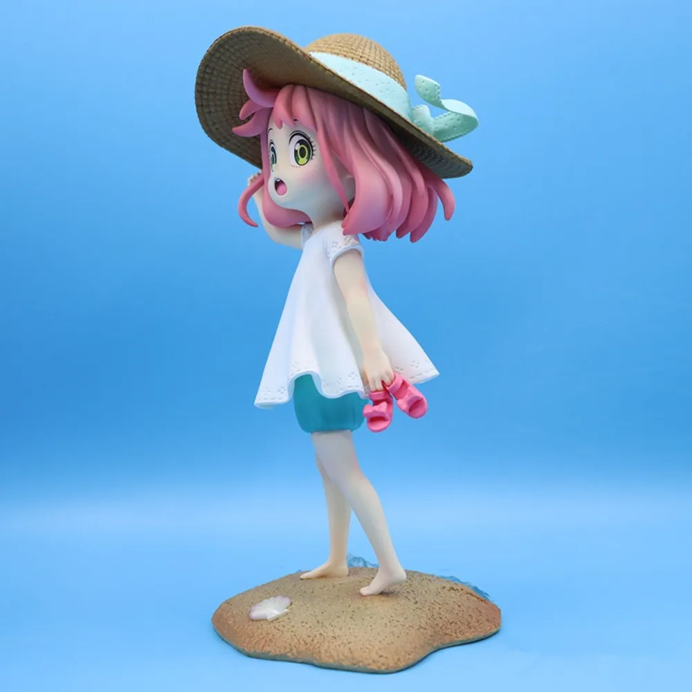 25cm anime anya forger figuras gk espião × família figuras de ação praia verão pvc coleção modelo ornamento brinquedos presentes aniversário
