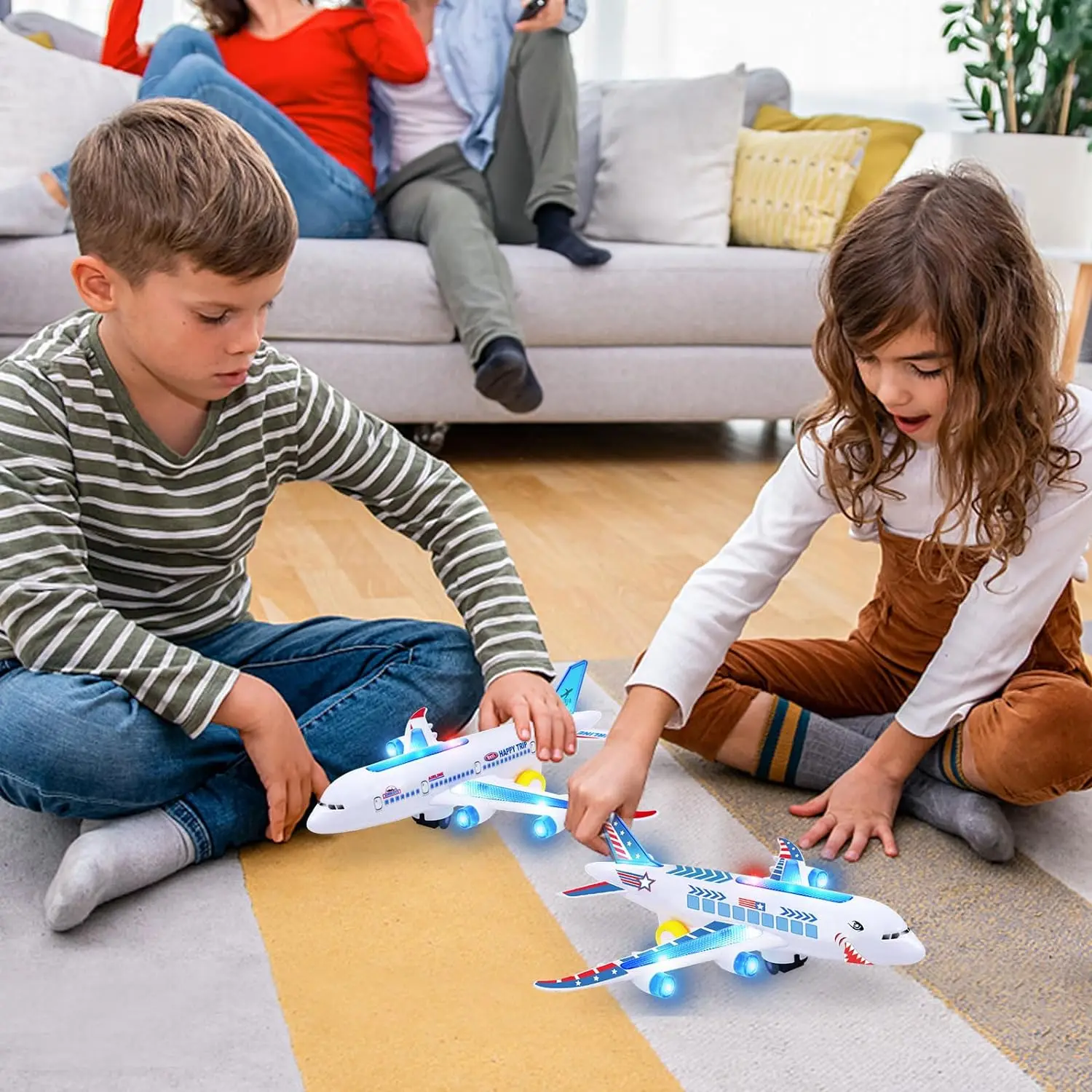 Avión electrónico de juguete con música, piloto automático con sonido Flash, Avión de rotación automática, juguete educativo, regalo para niños