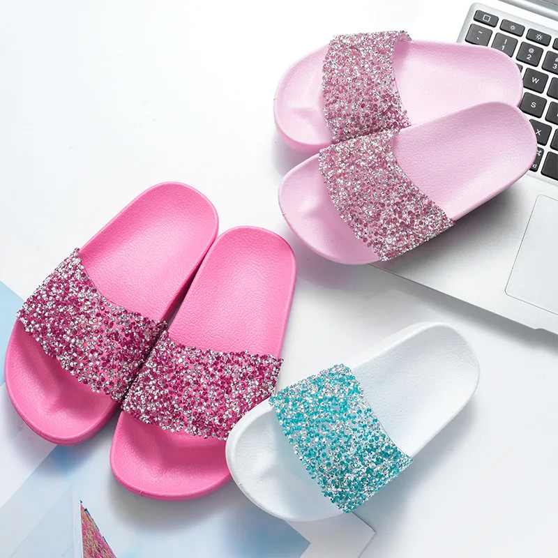 

Fashion Kids Slippers Spring New Sequined Kids Shoes Cute Anti Slip Girl Shoe Versatile Medium Large Kids Sandals Zapatos Niña
