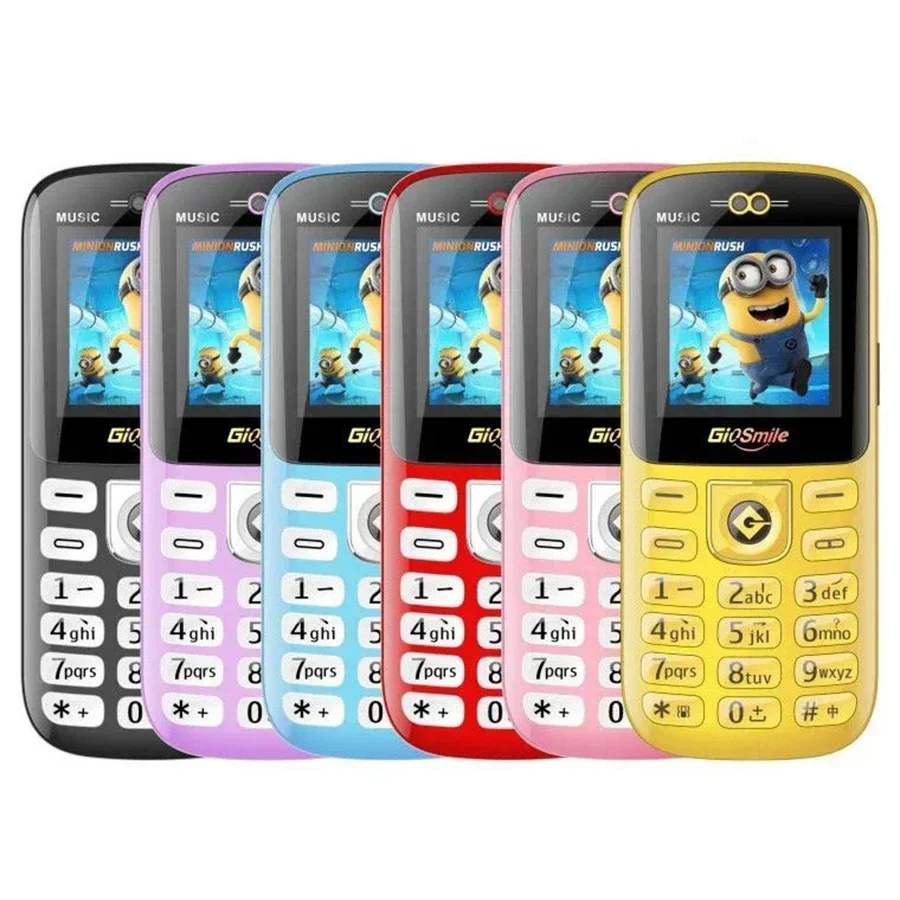 Mini teléfono móvil de dibujos animados, 1,44 ", 2G GSM, Dual SIM, teléfono mágico MP3, sin linterna de cámara, teléfono móvil con tarjeta de estudiante pequeña