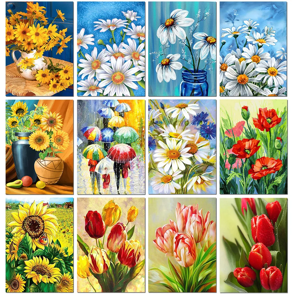 5D Diy Diamond Painting Flower Landscape Full Rhinestones Embroidery Mosaic Art Cross Stitch Kits Home Decor New Arrivals 2023