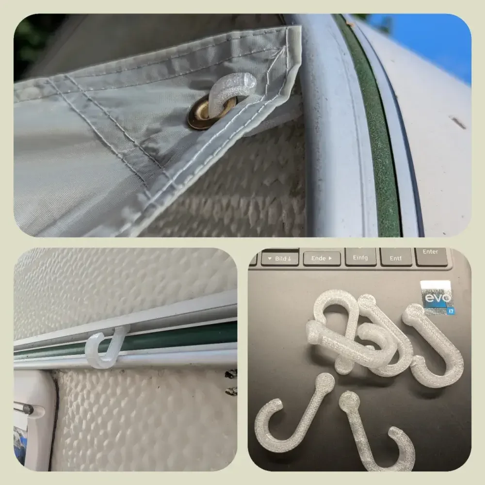 100pcs RV Guide Rail Hooks To Fix Any Standard Sunshade For Motorhome Camper Keder Rail Hook Campervan Multifunctional Hook