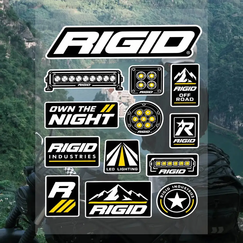 A-RIGID Industries Sticker Sheet Waterproof Vinyl Decals Racing Logo Stickers For Moto Helmet Car Bike Laptop Stickers
