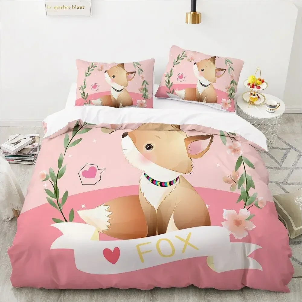 Cartoon Animal Duvet Cover Set Queen Size Lovely Heart Penguin Bedding Set for Kids Baby All I Need Is You Polyester Quilt Cover