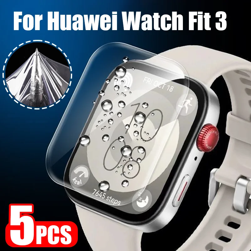 5/1PCS Hydrogel Film For Huawei Watch Fit 3 2 Screen Protector Soft TPU Films Full Cover Protective Cover For Huawei Fit3 Fit2