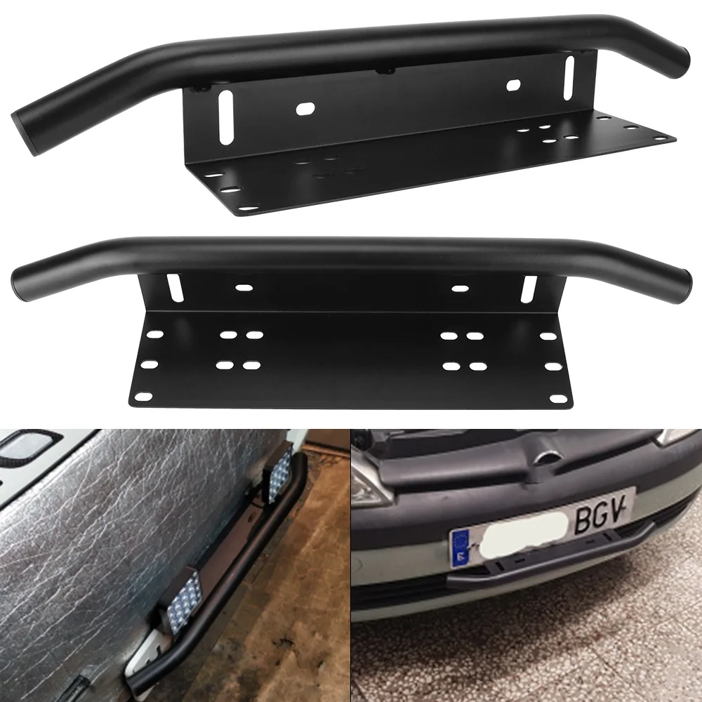 

Front Bumper License Plate SUV Lamp Holder Off Road LED Light Bar Frame Holder Universal Aluminum Log Light Mount Bracket