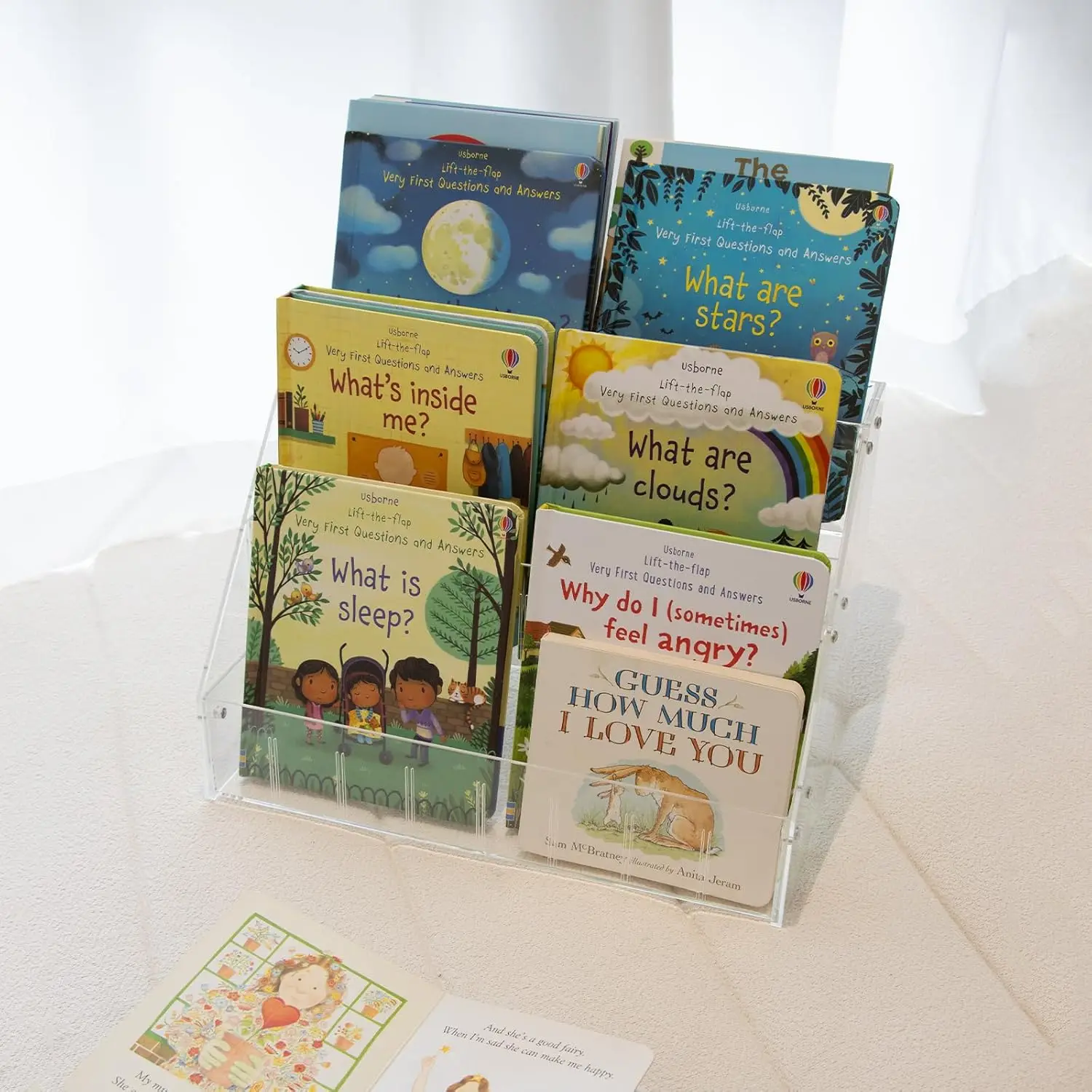 

Маленькая детская книжная полка, портативная прозрачная подставка для книг, настольный органайзер для книг