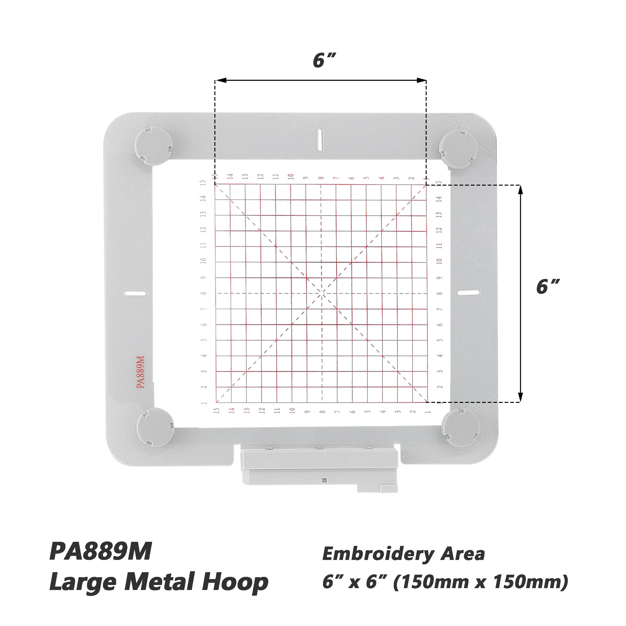 PA889M Metal Mighty Magnetic Hoop 6 x 6in 150x150mm for Pfaff Machine Creative Sensation Vision Performance Creative 4.5, 4.0