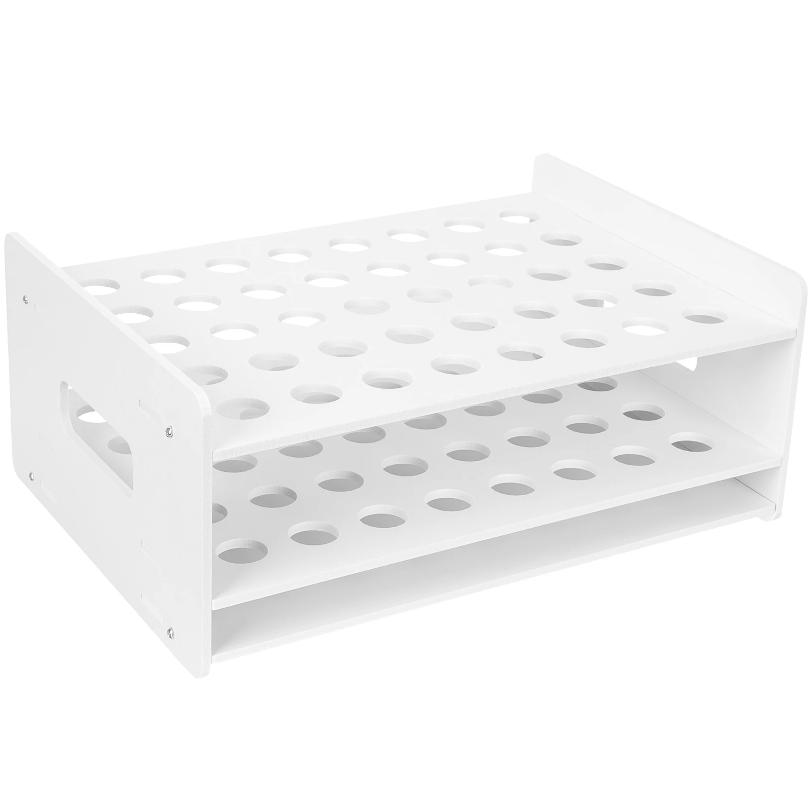 40 ثقوب مقص خشبي التخزين المنظم حامل مكتب لوازم الفن أنبوب اختبار عرض مقص خشبي رف مكتب تنظيم الرف #3