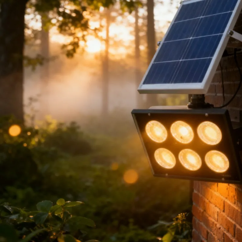 Solar Powered Flood Light with Remote Control, IP65 Waterproof Outdoor Solar Light for Garden Yard Garage Stairs​