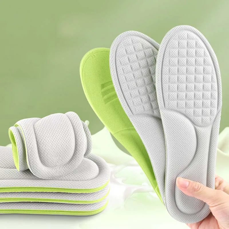 Sports Insoles for Shoes 5D Massage Soft Deodorant Breathable Shock Absorbant Cushion Running Insoles For Feet Men Women