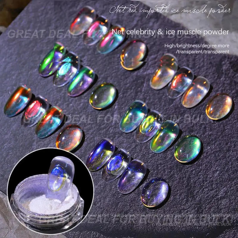 Multi-color Manicure Powder Shiny Nail Ice Powder Shimmer Highlighting Powder Nail Art Glitter