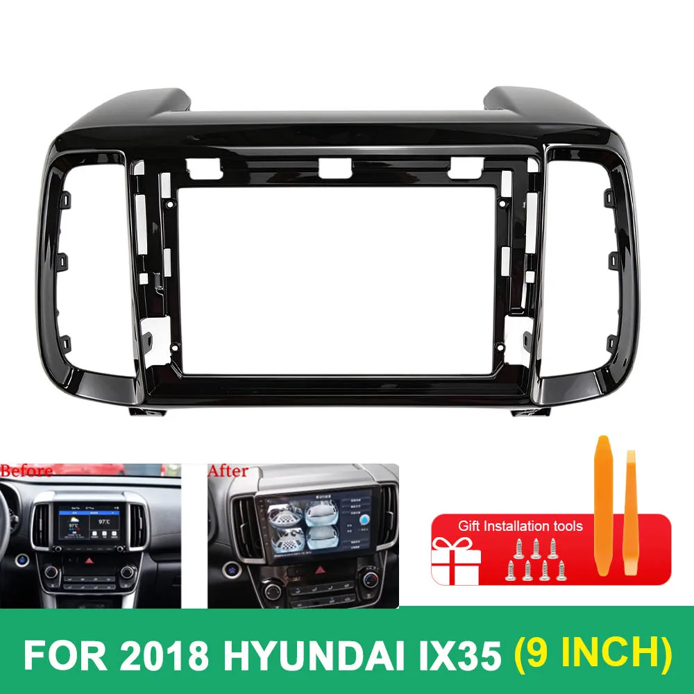 9 Inch For 2018 Hyundai ix35 UV Black Car Radio Fascia Dashboard Installation Trim Frame Stereo Panel