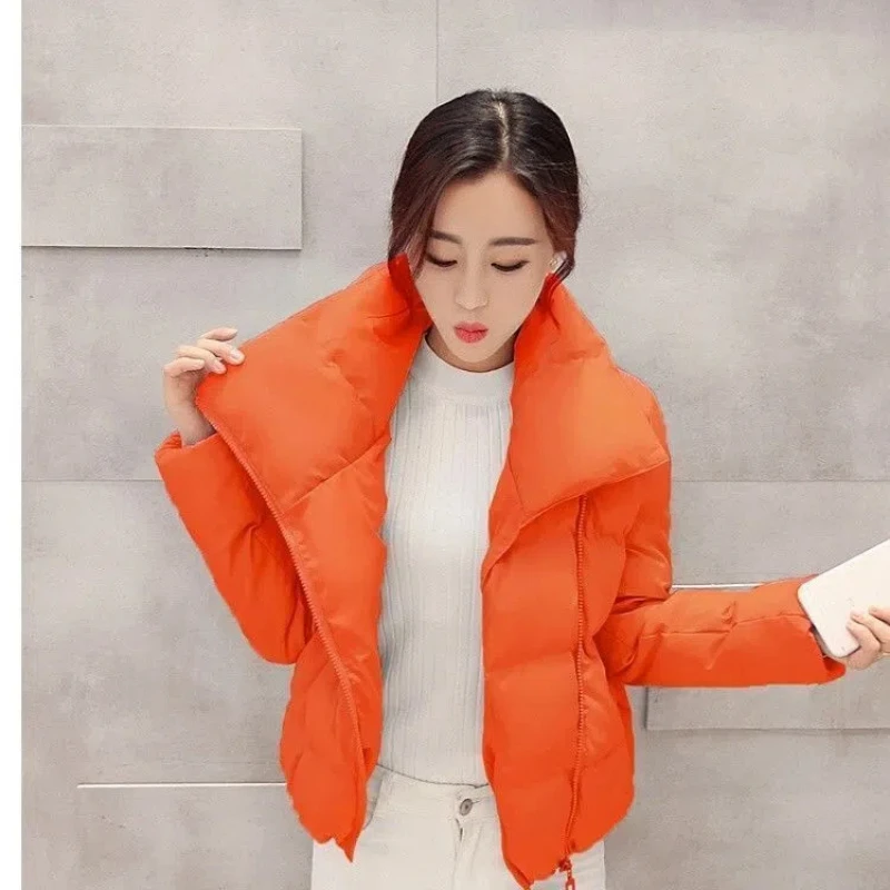 Autumn Winter New Fashion Long Sleeve Stand Collar Solid Parkas Women's Clothing Korean Warm All-match Simplicity Zipper Tops