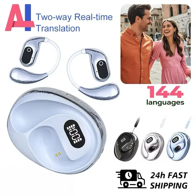XG99 Translator Headphones 144 Languages Wireless Real Time Translation Bluetooth headset Waterproof Earbud For Business Travel