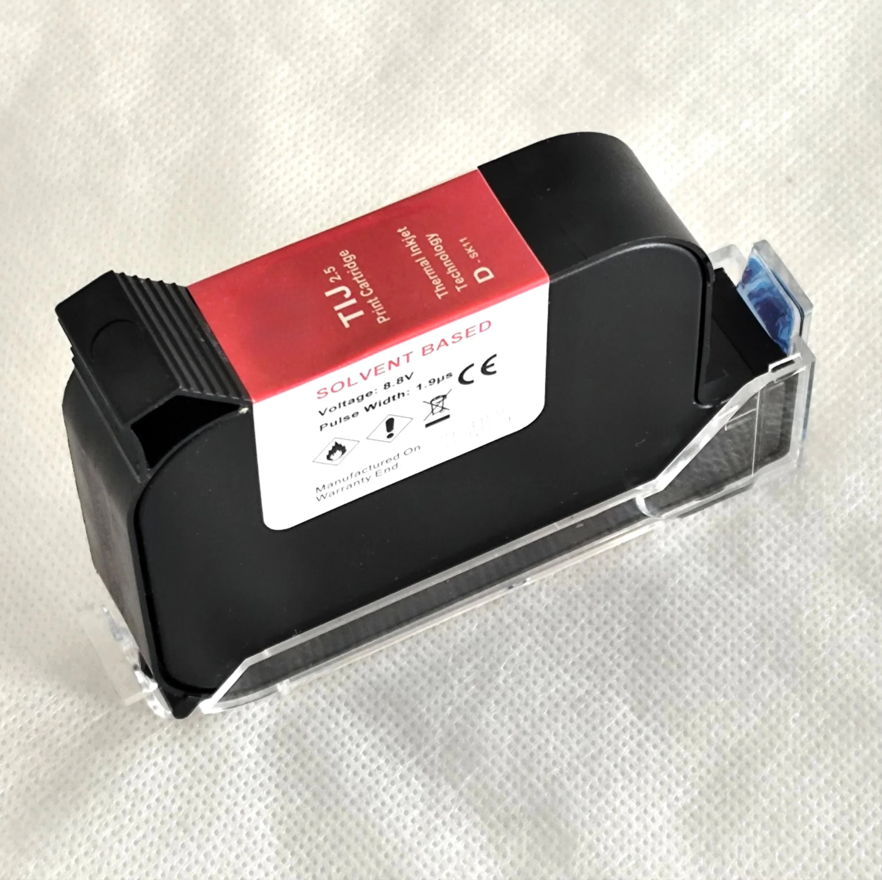 

12.7mm Ink Cartridge Solvent Based for Batch Date Inkjet Printer for Carton Bag Pouch Metal