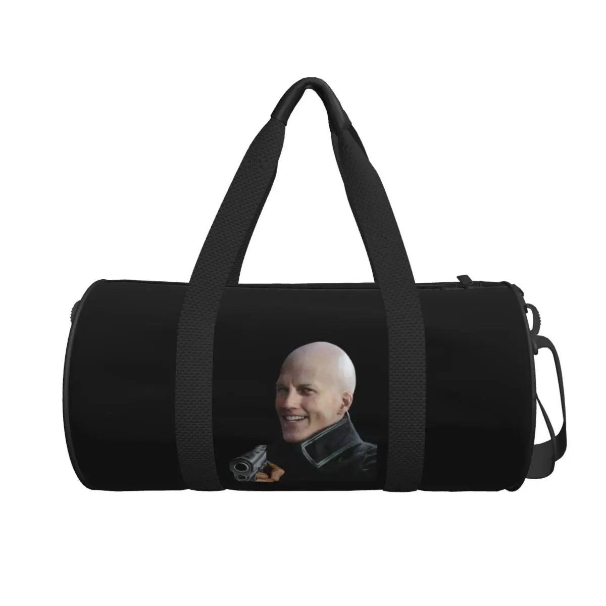 أصلع فيرجيل يشير بندقية ضباب الشيطان صرخة مضحك الوجه ميمي واق من المطر حقيبة قاعة رياضة واق من المطر حقائب السفر حقائب اليد حقيبة اللياقة البدنية