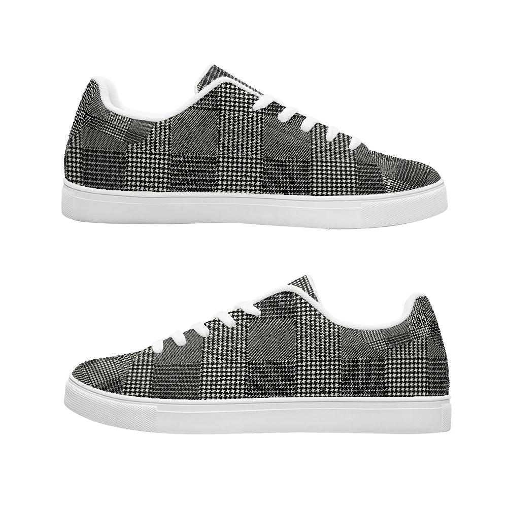 

classic gray plaid print black casual sneakers High quality fashion shoes campus sneakers sport shoes