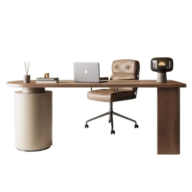 

Italian minimalist antique solid wood desk study senior desk designer Internet celebrity light luxury computer desk