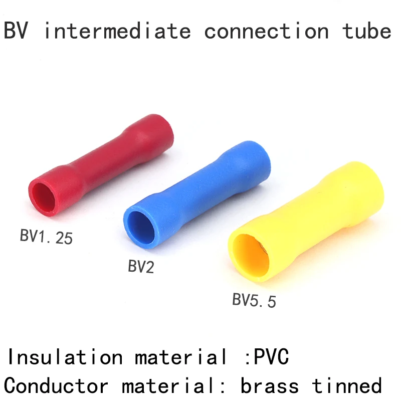 100 szt. Czerwone/niebieskie/żółte złącza stykowe zaciskane 12-10/22-16 AWG złącze stykowe w pełni izolowane złącza stykowe z drutu PVC