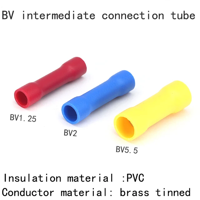100 szt. Czerwone/niebieskie/żółte złącza stykowe zaciskane 12-10/22-16 AWG złącze stykowe w pełni izolowane złącza stykowe z drutu PVC