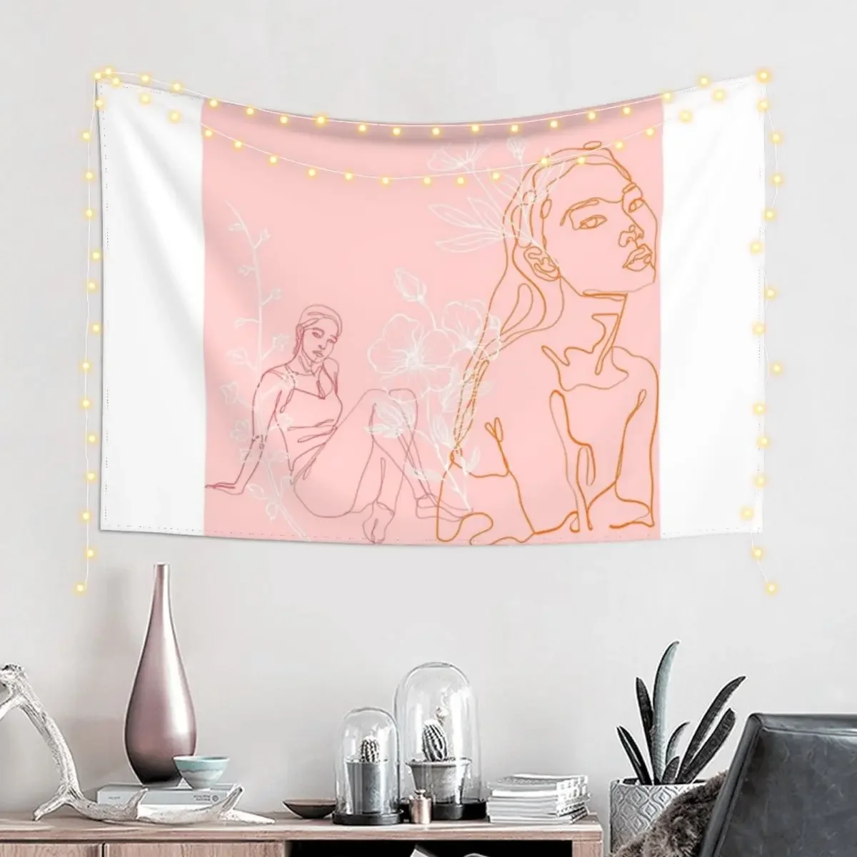 Very Subtle/Discreet Lesbian Flag Inspired Design. Tapestry Room Decore Aesthetic Decoration For Rooms Tapestry