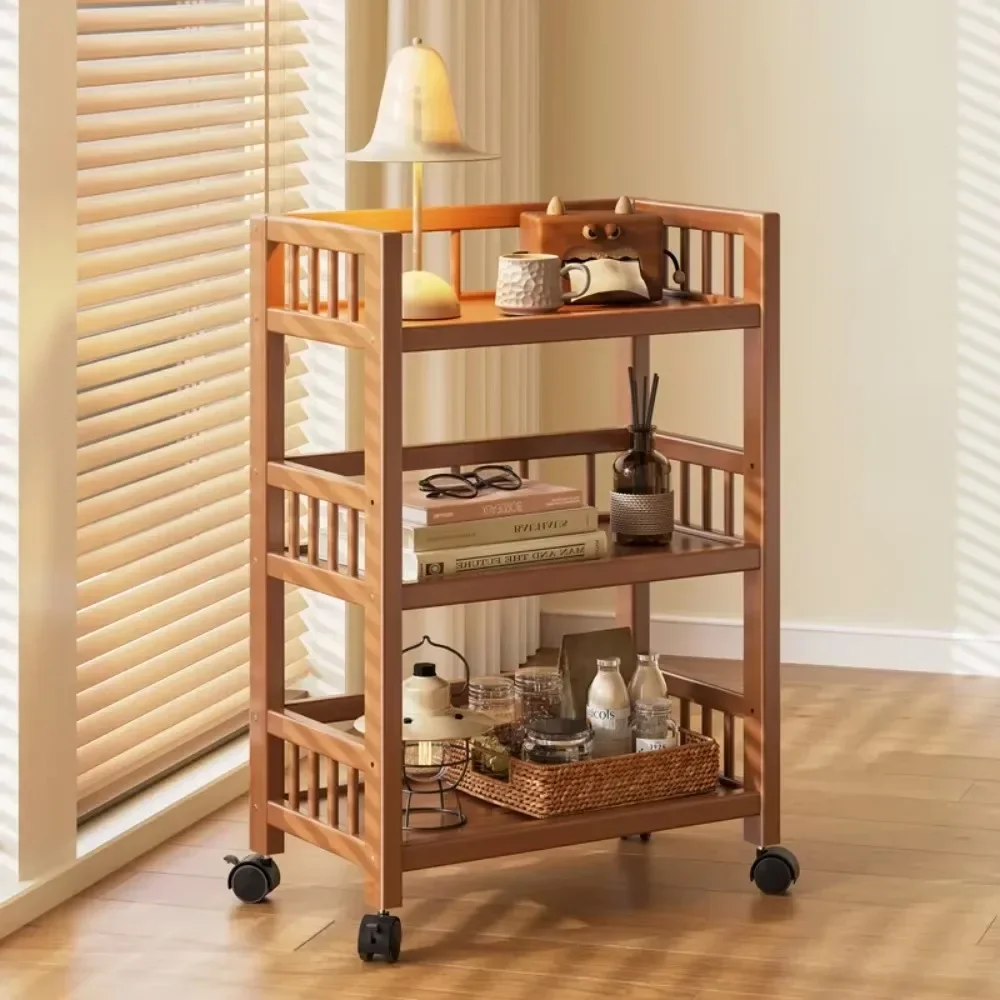 

For Removable Storage Rack Kitchen Vegetable Racks Portable Furniture Handcart Snack Organizer Cabinet Hot Pot Multifunctional S