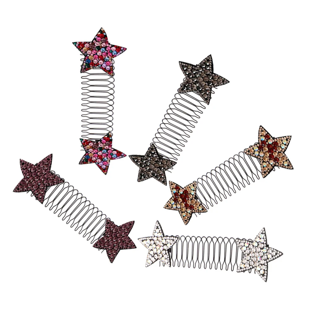 

5Pcs Star Hair Combs Decorative Pins Styling Tools for Women Teens Versatile Accessory Secure Hold Everyday Special Events